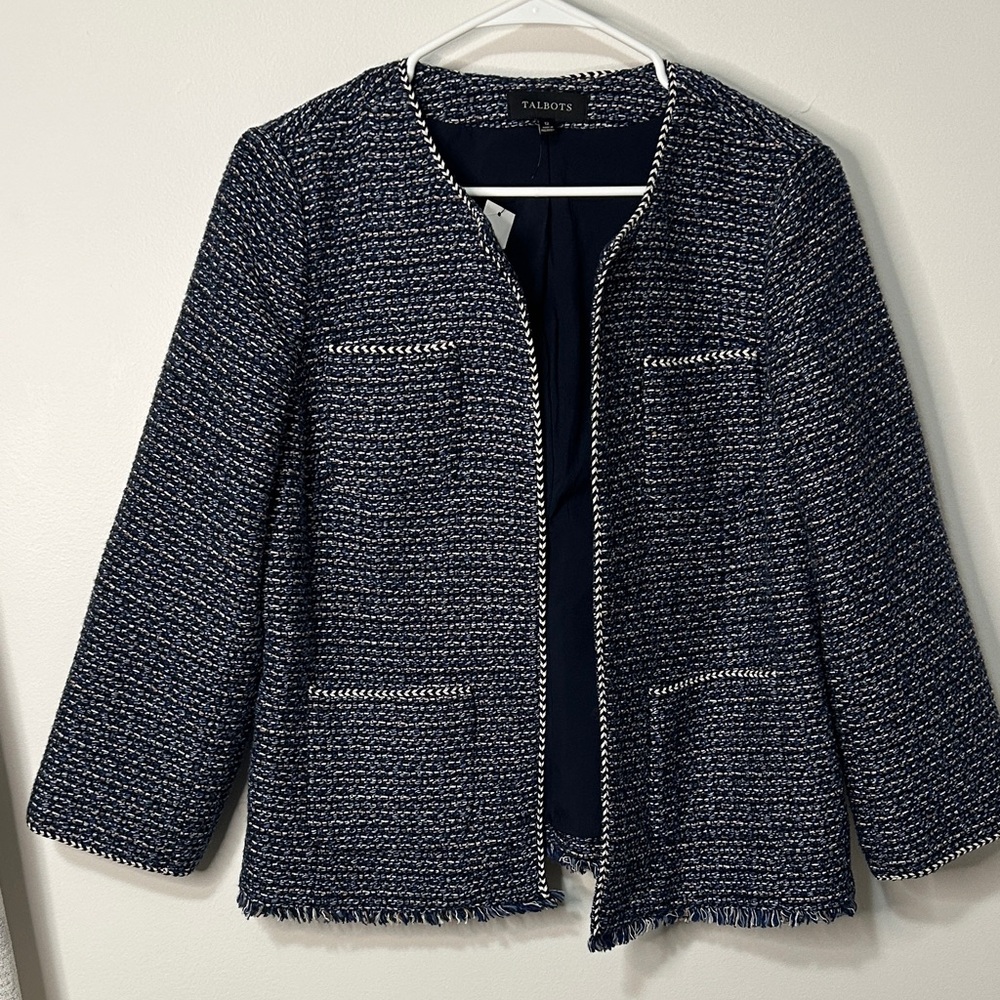 Talbots Women's Blue Tweed Blazer